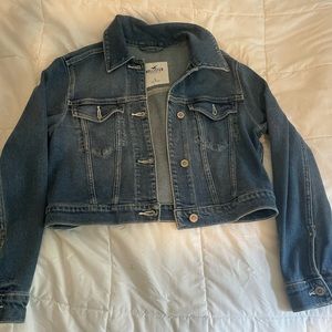 Hollister cropped denim jacket for women - size s